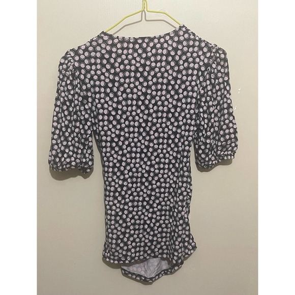 Boden Womens Faux Wrap Blouse Polka Dotted Size 4 Short Sleeves - Picture 5 of 6